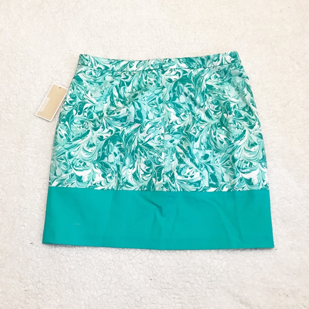 Michael Kors green & white floral skirt size 4 - Picture 2 of 4